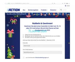 Action.eu das Rubbelgewinnspiel mit Aussicht auf Geschenkkarten dafür Bekanntgabe der Emailadresse!