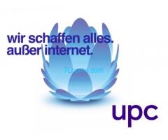 UPC wir schaffen alles. außer internet. UPC;