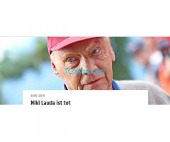 Niki Lauda dreifacher Formel 1 Weltmeister ist tot; 22.02.1949 - 20.05.2019;