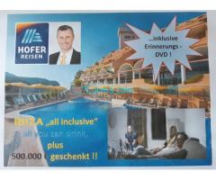 Hofer Reisen Ibiza inclusive all you can drink and 500.000,- € geschenkt inclusive Erinnerungs DVD;