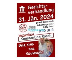 Gerichtsverhandlung Dr. Dr. Konstina Rösch 31. Jän. 2024 LVwG Steiermark Salzamtsgasse 3  8010 Graz