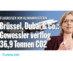Brüssel, Dubai und Co.. Noch Klimamisterin Gewessler verflog 36,9 Tonnen CO2