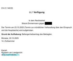 RA Dr. Markus Haintz:  Nachdem Frau Richterin Karreh auf unsere Eingaben nicht reagiert hat und wir RA Dr. Markus Haintz:  Nachdem Frau Richterin Karreh auf unsere Eingaben nicht reagiert hat und wir