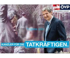 ÖVP 2013 nach der Nationalratswahl; Plakat für Schwarz-Blau 2.0; Kanzler für die Tatkräftigen