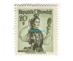 Biete: Briefmarke Montafon Vorarlberg; 20 Groschen; Republik Österreich; druckfrisch gummiert;1948;