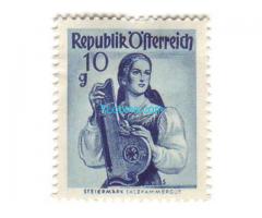 Briefmarke Salzkammergut Steiermark; 10 Groschen; Republik Österreich; druckfrisch gummiert;1948;