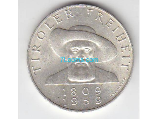 Biete: 50 Schilling Tiroler Freiheit Andreas Hofer, Silber; Republik Österreich; 1959