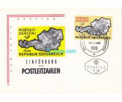 Biete: Ersttag Brief Schilling 1,50 Postleitzahlen; Republik Österreich; 1966