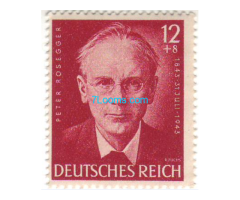 Biete: Briefmarke 100. Geburtstag von Peter Rosegger (1843-1918); 12 + 8 Rpf; 1943