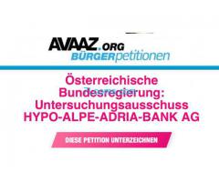 Unterstütze die Petition: Untersuchungsausschuss HYPO-ALPE-ADRIA-BANK AG