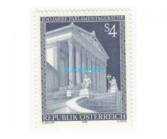 Biete: Briefmarke 100 Jahre Parlamentsgebäude 4 Schilling Republik Österreich; 1983