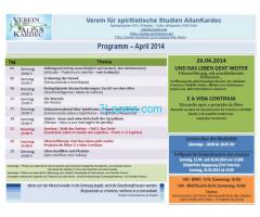 VAK Monatsprogramm April 2014; Verein für spiritistische Studien; Allan Kardec