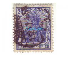 Biete: Briefmarke Germania 1900; 20 Pfennig; Michel Nr. 57; gestempelt; 1917
