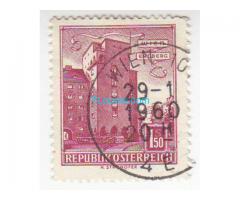 Biete: Briefmarke 1,5 Schilling; Rabenhof Wien Erdberg; 1958; Österreich; gestempelt