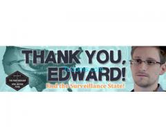 Unterstütze: Danke Edward Snowden; Ende der staatlichen Überwachung;