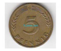 Biete: 5 Pfennig Münze; Bundesrepublik Deutschland 1949;