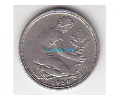 Biete: 50 Pfennig Münze; Bundesrepublik Deutschland 1950;