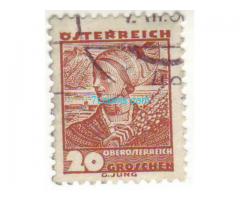 Biete: Briefmarke 20 Groschen Mondsee; braun; 1934; Österreich; gestempelt;