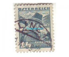 Biete: Briefmarke 24 Groschen Zellersee; blau; 1934; Österreich; gestempelt;