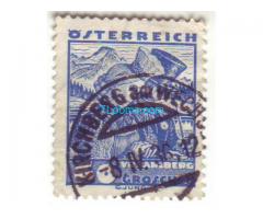 Biete: Briefmarke 60 Groschen Körbersee; blau; 1934; Österreich; gestempelt;