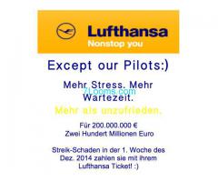 Lufthansa Non Stop You; Except our Pilots ! :)