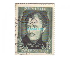 Biete: Briefmarke 1 Schilling Nikolaus Lenau; 150. Geburtstag; 1952; Republik Österreich;