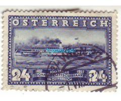 Biete: Briefmarke 24 Gr. 100 Jahre Donaudampfschifffahrtsgesellschaft; 1937; Österreich; gestempelt