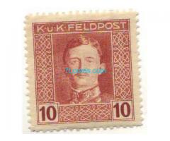 Biete: Freimarke 10 Heller; rot; druckfrisch; 1917/18; Österreich Ungarische Feldpost;