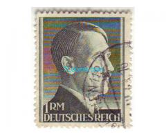 Biete: Briefmarke Adolf Hitler 1 ReichsMark; Briefmarke; Deutsches Reich; gestempelt;