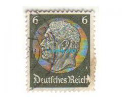 Biete: Briefmarke Bismarck 6 Pfennig; 1936; dunkelgrün; Deutsches Reich; gestempelt;