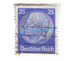 Biete: Briefmarke Bismarck 25 Pfennig; 1936; blau; Deutsches Reich; gestempelt;