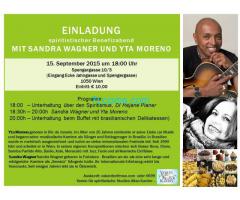 EINLADUNG -  SPIRITISTISCHER BENEFIZABEND; mit Sandra Wagner & Yta Moreno; 15.09.2105 18:00