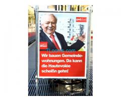 Wien Wahl 2015; SPÖ; Wir bauen Gemeindewohnungen da kann die Hautevolée scheißen gehen;