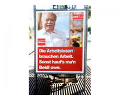 Wien Wahl 2015; SPÖ; Die Arbeitslosen brauchen Arbeit. Sonst haut´s man Beidl owe.