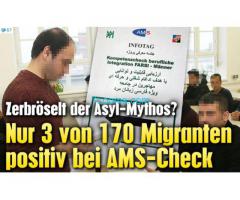 das AMS echt naiv ist, nur 3 von 170 postiv im Migranten Check; ja sind eben KEINE Migranten!