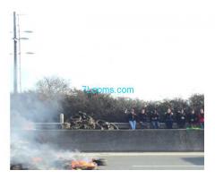 Demonstration der Bauern in Frankreich Lorient 25.01.16 brennende Reifen; ORF schweigt!