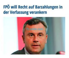 FPÖ will Recht auf Barzahlungen in der Verfassung verankern;