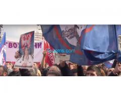 27.03.16 mehrere tausend Serben demonstrierten erfolgreich gegen die Nato in Belgrad;