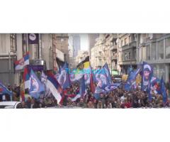 27.03.16 mehrere tausend Serben demonstrierten erfolgreich gegen die Nato in Belgrad;