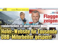 Die SPÖ nahe ÖBB sperrt den Zugriff auf die Seite von Hofer, aber nicht den Van der Bellen!