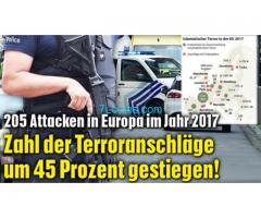 205 TerrorAttacken in Europa im Jahr 2017! Europa ist nicht sicher!