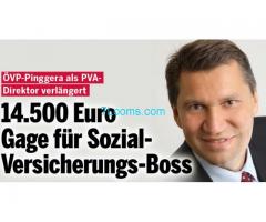 PensionsversicherungsAnstalts ÖVP Pingera Direktor verlängert für monatlich 14.500,- Euro!
