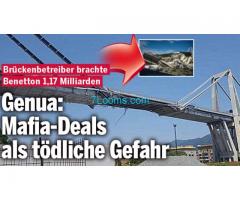 Genua Mafia Deals als tödliche Gefahr! Brückenbetreiber brachte Benetton 1,17 Milliarden Euro!