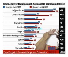 Heuer bereits 16 Sexualdelikte pro Tag in Österreich; 52,6% mehr Tatverdächtige seit 2014!