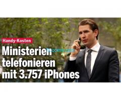 in den österreichsichen Ministerien mit 3757 Apple Iphones telefoniert wird;