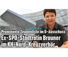 Prominente Zeugenliste im U-Ausschuss Ex-SPÖ-Stadträtin Brauner im KH-Nord-Kreuzverhoer!