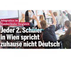 Jeder 2te Schüler in Wien spricht zu Hause nicht deutsch!