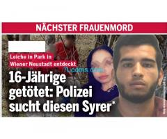 Wir suchen den 19 jährigen brutalen syrischen Mädchen Mörder; Yazan A;