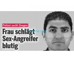 081016 Düsseldorfer Polizei sucht Sexattentäter; Opfer schlug in blutig;