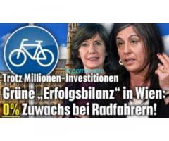 Trotz der Millionen-Investitionen; 0 % Zuwachs bei Radfahrern in Wien! Danke an Vassilakou!
